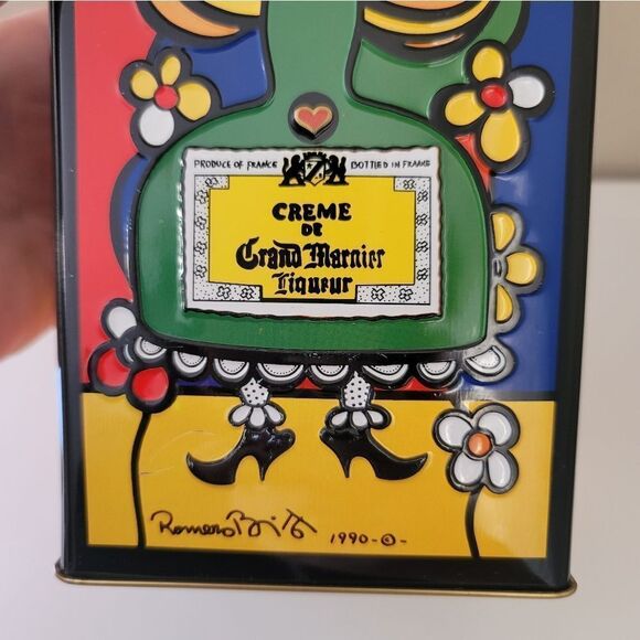 Vintage Tin 1990 Grand Marnier Container Art Artist Romero Britto #1026 - Picture 4 of 16